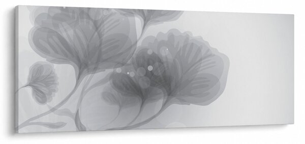 Slika rož v odtenkih sive (120x50 cm)