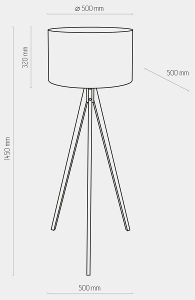 Podna lampa TREVISO 1xE27/25W/230V siva/drvo