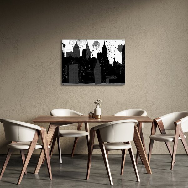 Slika - Mesto z napisi in vzorci (70x50 cm)