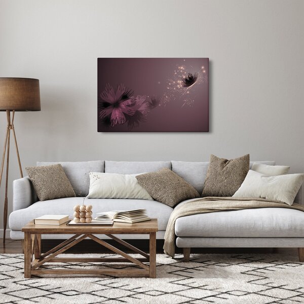 Slika rože z metuljem (90x60 cm)