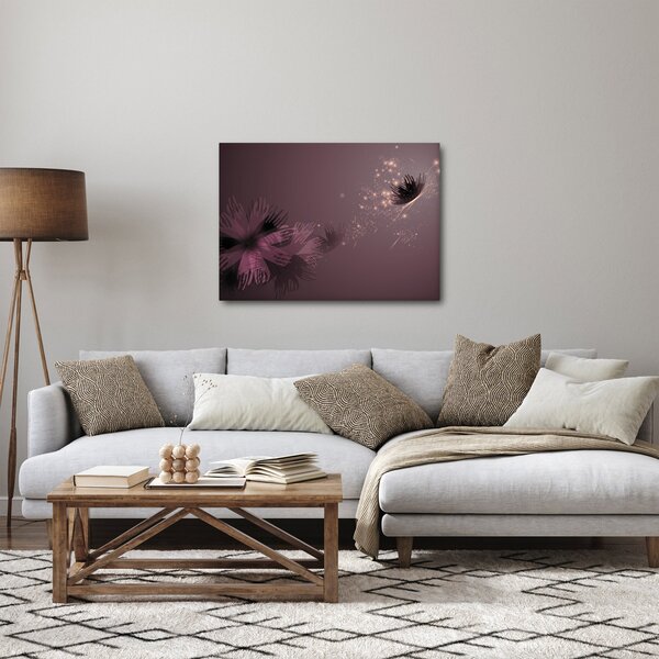 Slika rože z metuljem (70x50 cm)