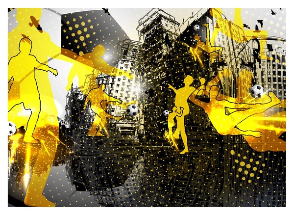 Slika - Nogomet v velikem mestu (70x50 cm)