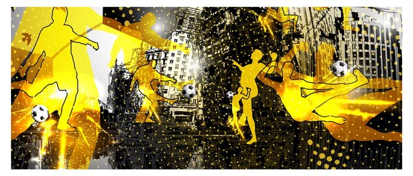 Slika - Nogomet v velikem mestu (120x50 cm)