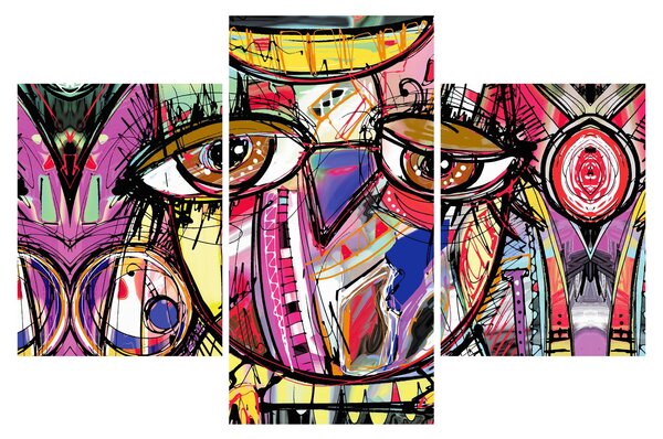 Slika - Ulična umetnost - sova (90x60 cm)