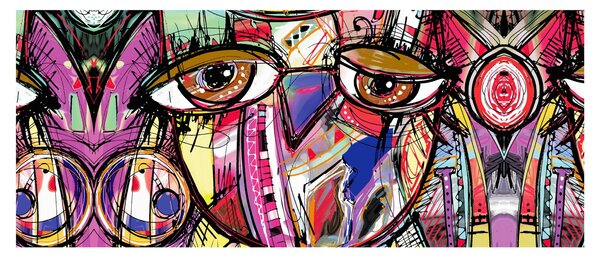 Slika - Ulična umetnost - sova (120x50 cm)