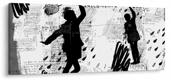 Slika - Ulična umetnost - vrvež (120x50 cm)