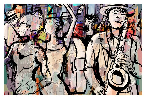 Slika - Večer jazza (90x60 cm)