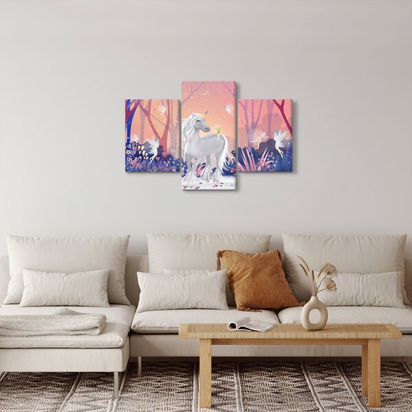 Slika - Samorog v čarobnem gozdu (90x60 cm)