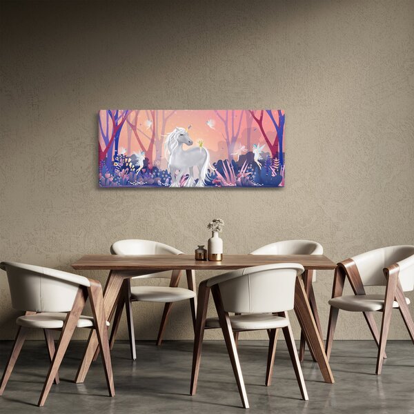 Slika - Samorog v čarobnem gozdu (120x50 cm)