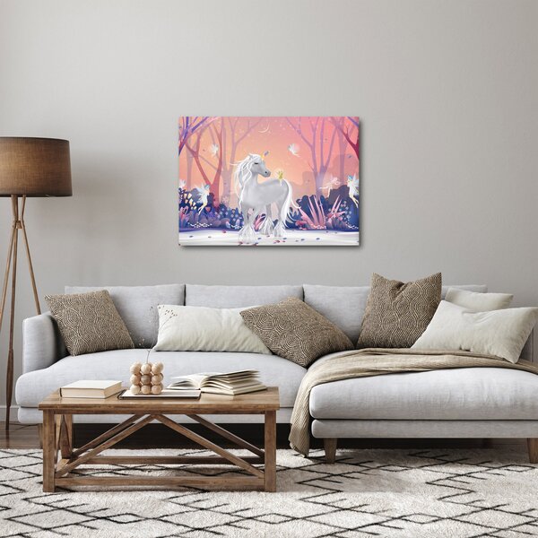 Slika - Samorog v čarobnem gozdu (70x50 cm)