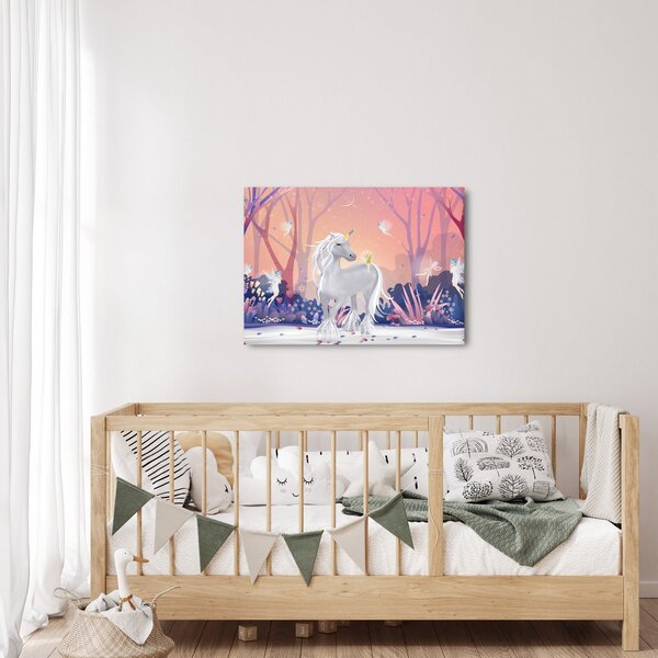 Slika - Samorog v čarobnem gozdu (70x50 cm)