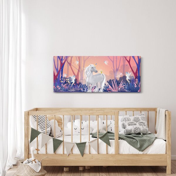 Slika - Samorog v čarobnem gozdu (120x50 cm)