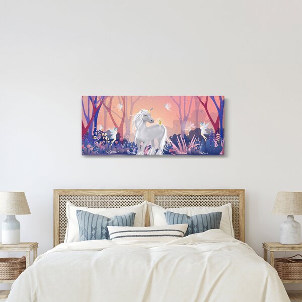 Slika - Samorog v čarobnem gozdu (120x50 cm)