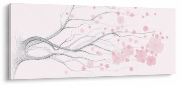 Slika - Rožnate rože (120x50 cm)