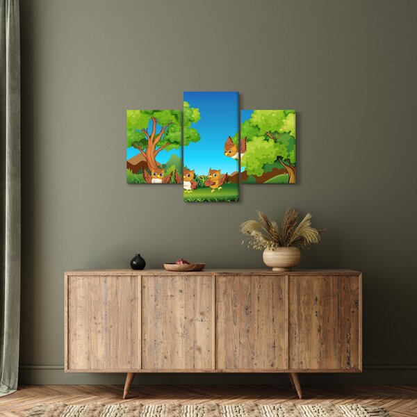 Slika - Vesele sovice (90x60 cm)