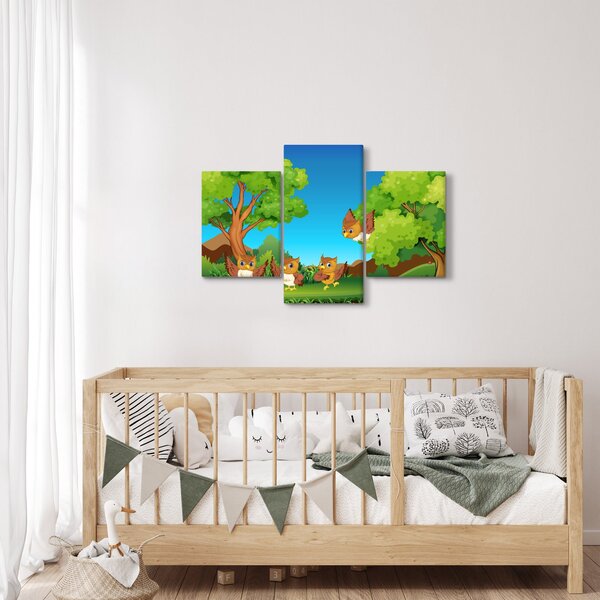 Slika - Vesele sovice (90x60 cm)