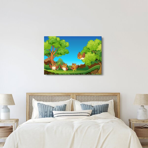 Slika - Vesele sovice (90x60 cm)