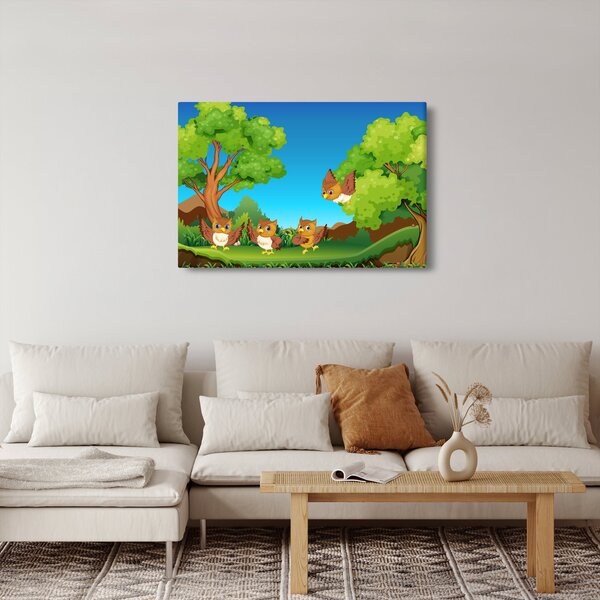 Slika - Vesele sovice (90x60 cm)