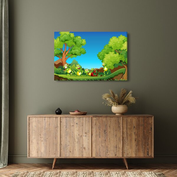 Slika - Vesele žabe (90x60 cm)