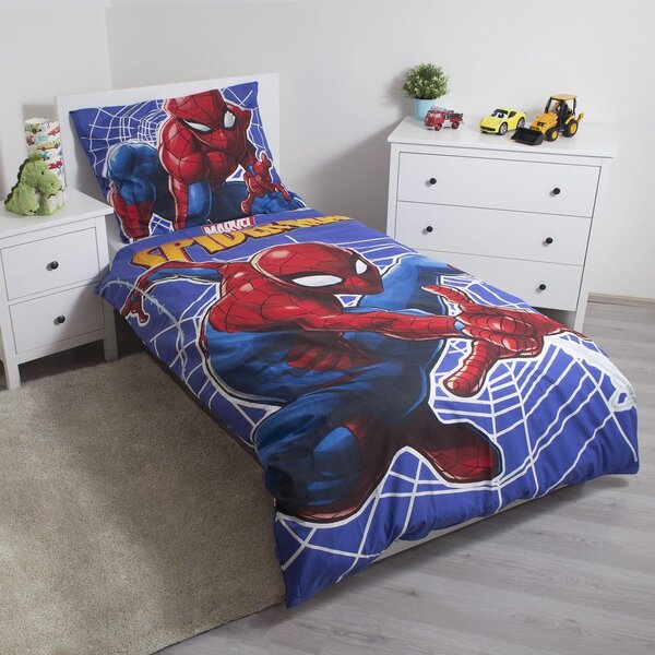 Crvena/plava pamučna dječja posteljina sa svjetlećim efektom za krevet za jednu osobu 140x200 cm Spider-man – Jerry Fabrics