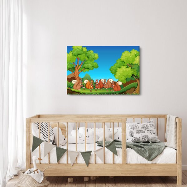 Slika - Vesele veverice (90x60 cm)