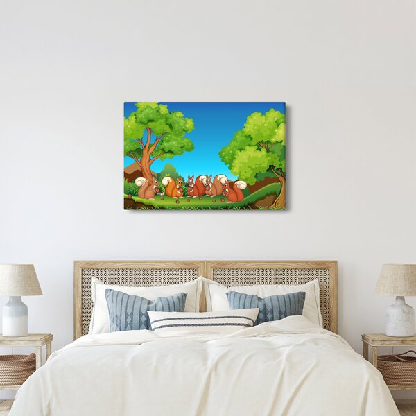 Slika - Vesele veverice (90x60 cm)