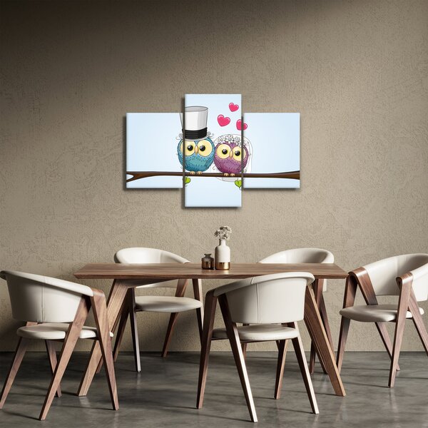Slika - Zaljubljene sove (90x60 cm)