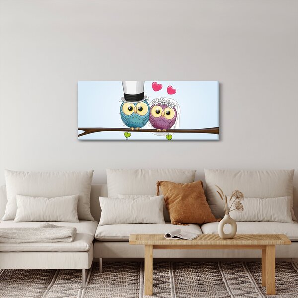 Slika - Zaljubljene sove (120x50 cm)