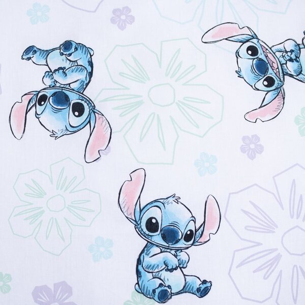 Bijela pamučna dječja posteljina za krevet za jednu osobu 140x200 cm Lilo and Stitch "Ohana White" – Jerry Fabrics