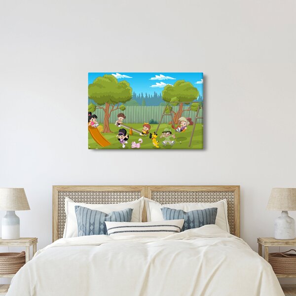 Slika - Otroci na igrišču (90x60 cm)