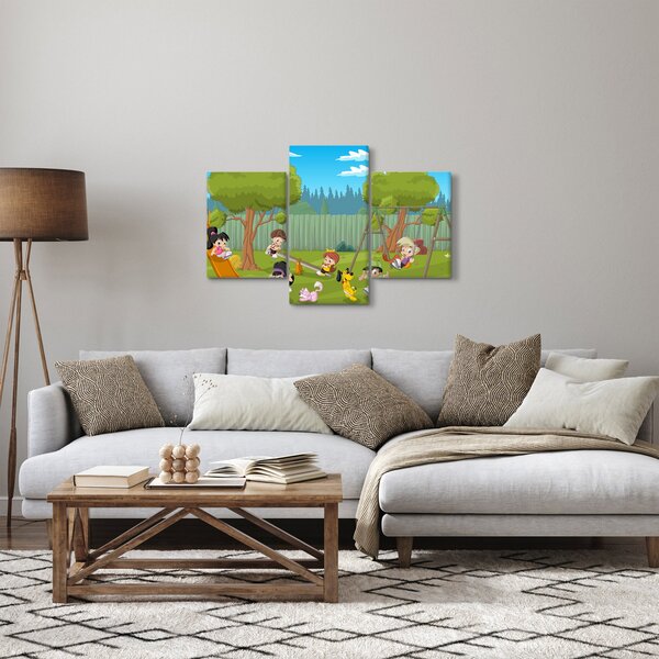 Slika - Otroci na igrišču (90x60 cm)