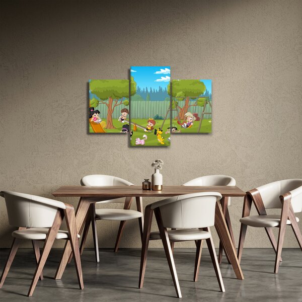 Slika - Otroci na igrišču (90x60 cm)