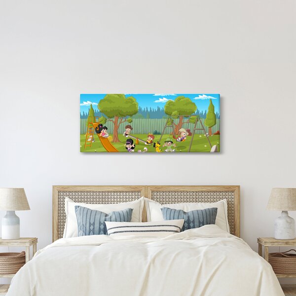 Slika - Otroci na igrišču (120x50 cm)