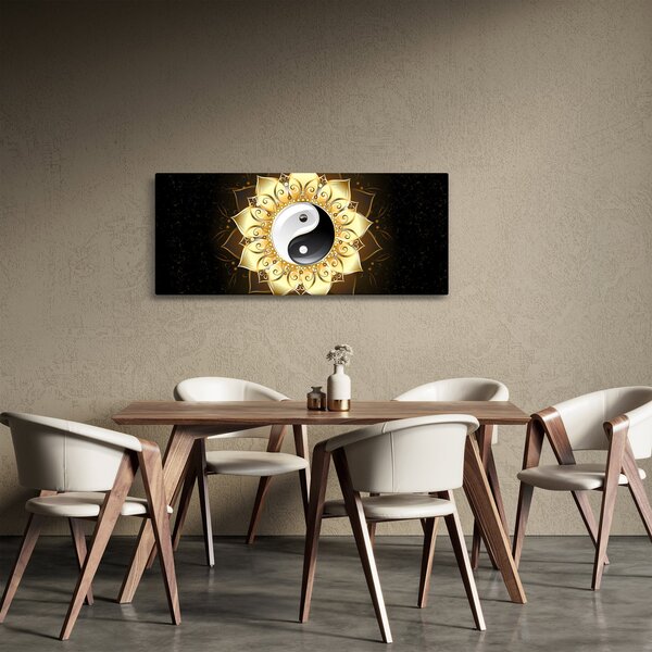 Slika - Zlati jin-jang (120x50 cm)