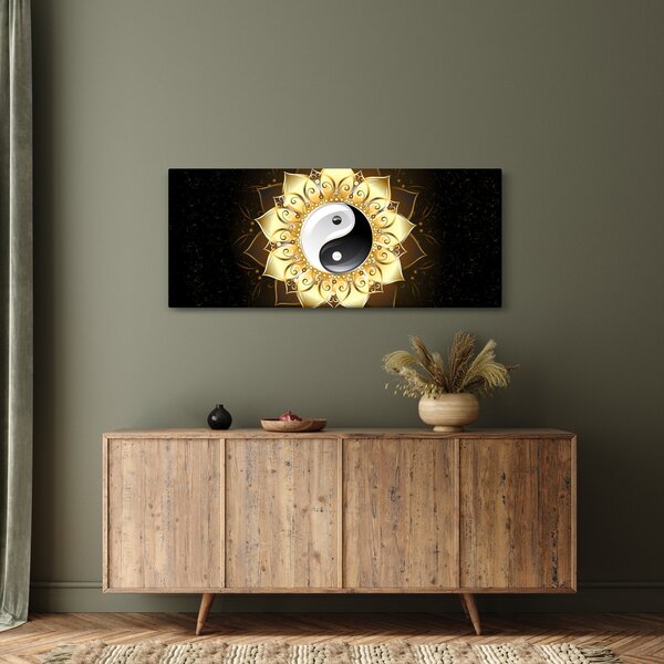 Slika - Zlati jin-jang (120x50 cm)