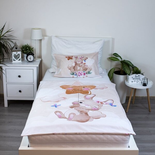 Žuta pamučna dječja posteljina za dječji krevetić 100x135 cm Bunny "Star" – Jerry Fabrics