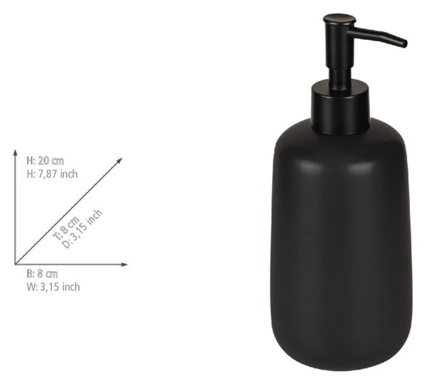 Crni keramički dozator sapuna 500 ml Olinda – Allstar