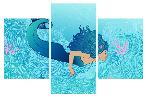 Slika - Mermaid (90x60 cm)