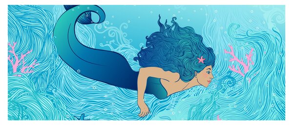 Slika - Mermaid (120x50 cm)