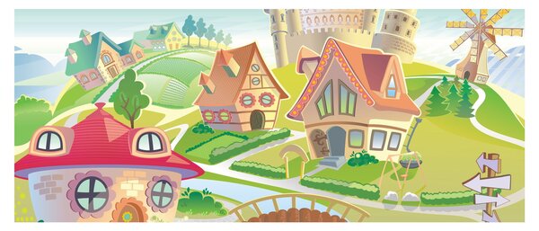 Slika - Pisano mesto (120x50 cm)