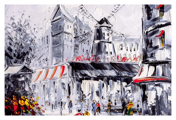 Slika - Ulica v Parizu, oljna slika (90x60 cm)