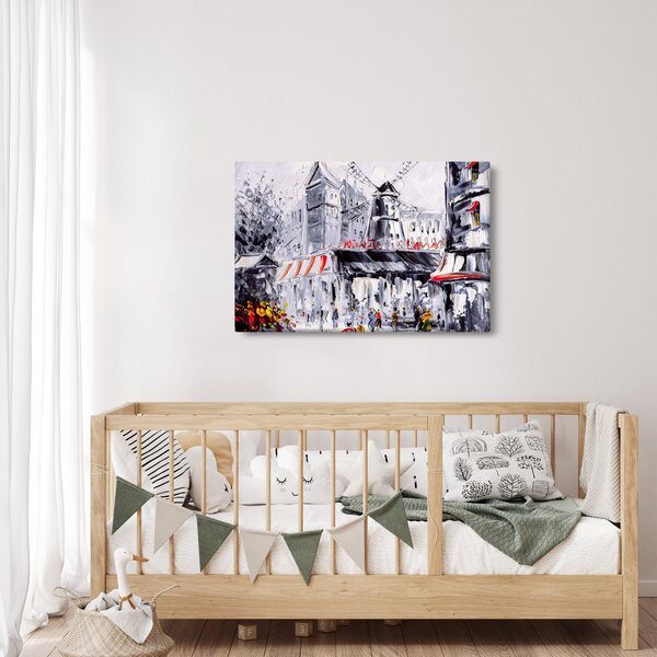 Slika - Ulica v Parizu, oljna slika (90x60 cm)