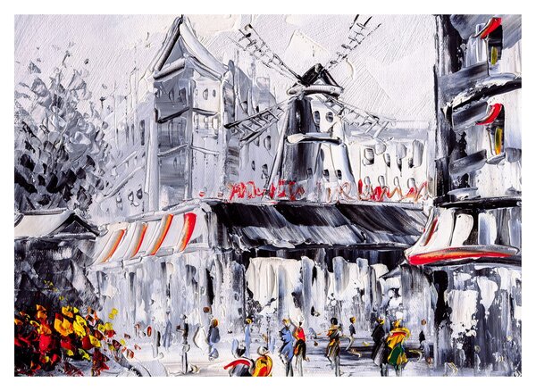 Slika - Ulica v Parizu, oljna slika (70x50 cm)