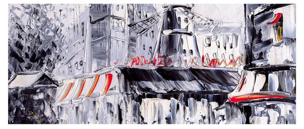 Slika - Ulica v Parizu, oljna slika (120x50 cm)