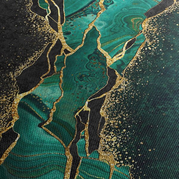 Slika - Oljno-zlato marmoriranje (90x60 cm)