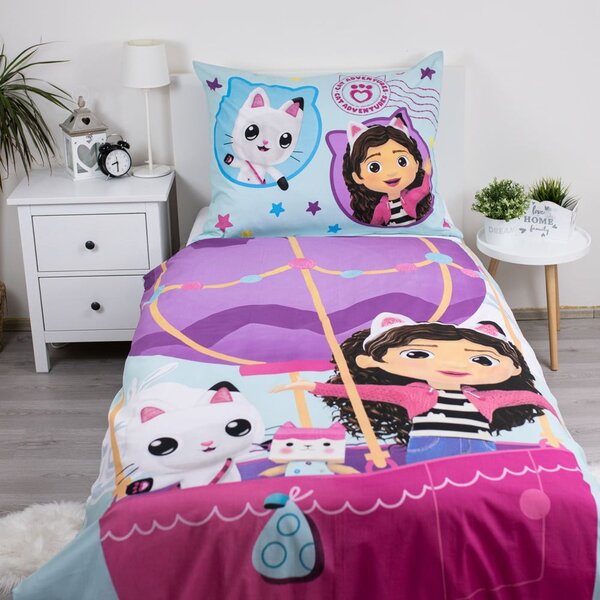 Pamučna dječja posteljina za krevet za jednu osobu 140x200 cm Gabby's Dollhouse "Balloon" – Jerry Fabrics