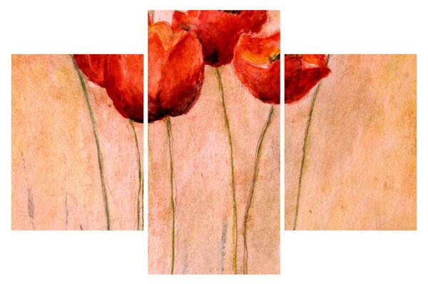 Slika - Rdeči tulipani (90x60 cm)