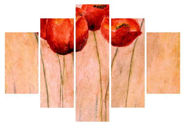 Slika - Rdeči tulipani (150x105 cm)