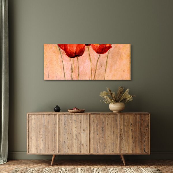 Slika - Rdeči tulipani (120x50 cm)