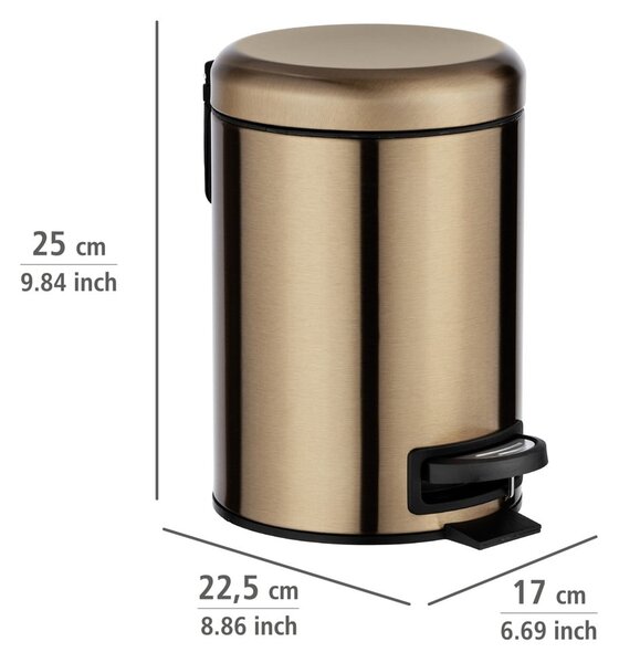Koš za smeće s pedalom u bakrenoj boji Wenko Leman, 3 l